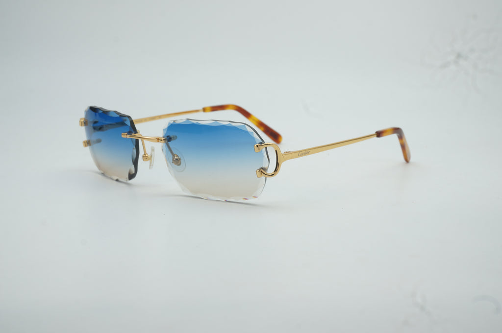Diamond cut lens sunglasses