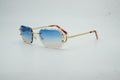 Diamond cut lens sunglasses