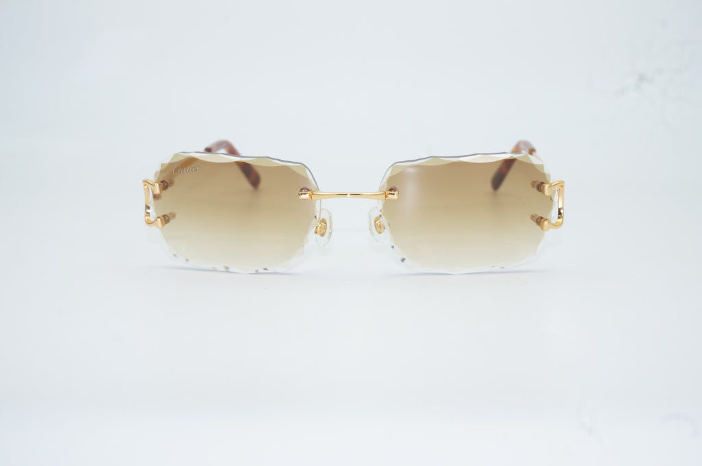 Diamond cut lens sunglasses