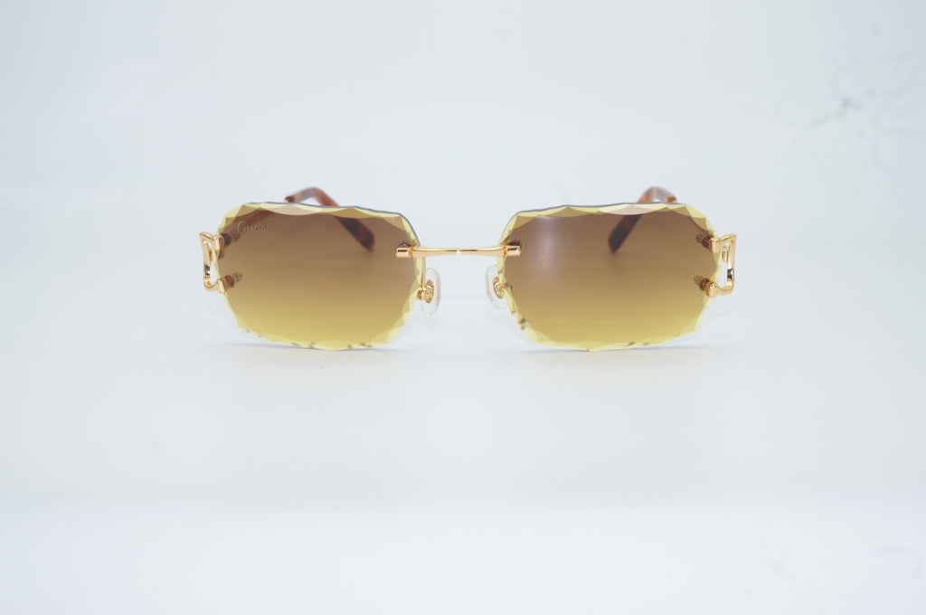 Diamond cut lens sunglasses