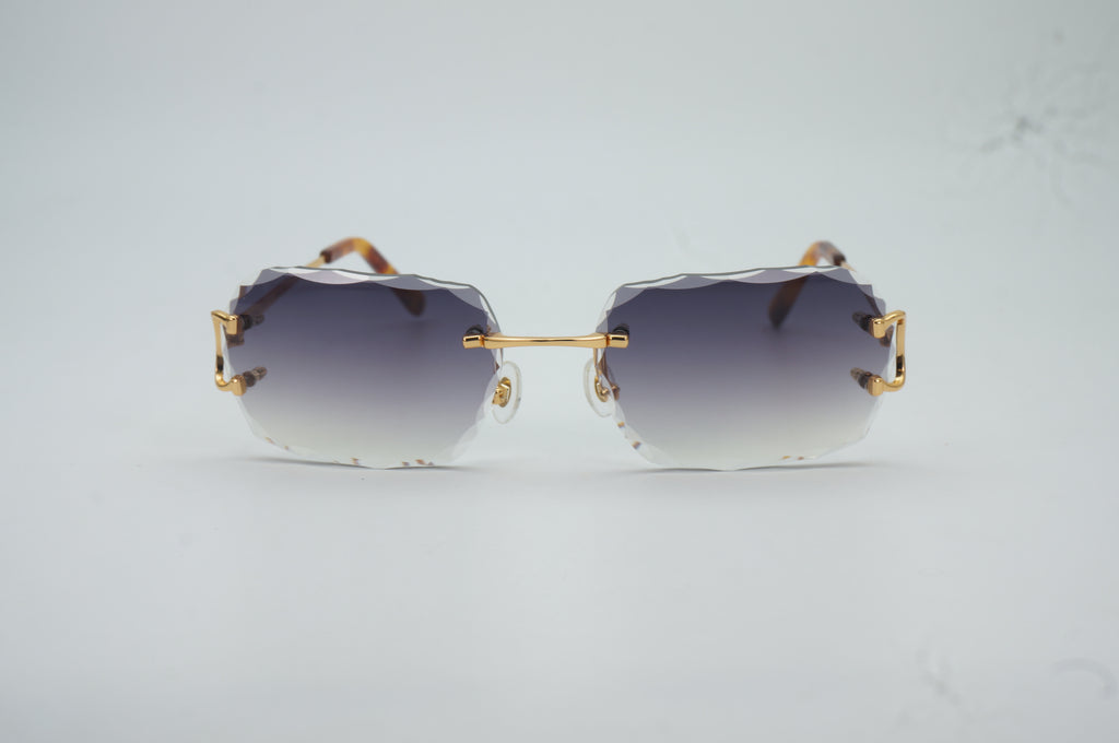 Diamond cut lens sunglasses