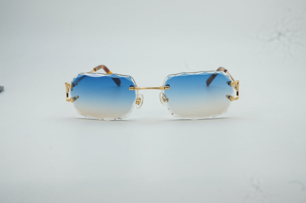 Diamond cut lens sunglasses