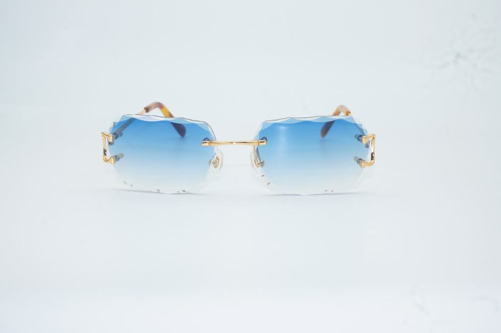 Diamond cut lens sunglasses